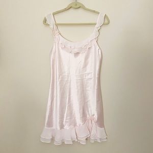 Oscar de la Renta Pink Label Satin Chemise Slip